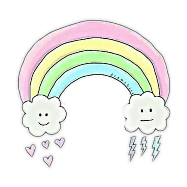 Радуга срисовка с облаками