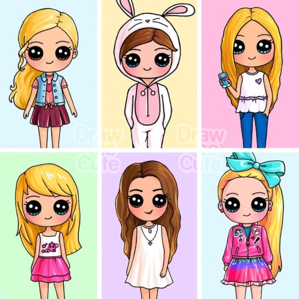 Милые рисунки для срисовки для девочек