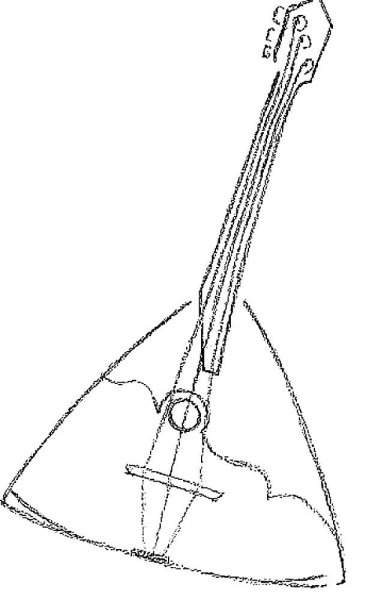 Русский народный инструмент балалайка раскраска