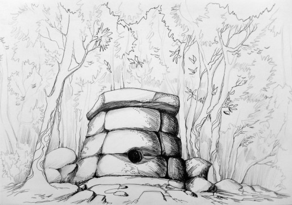 Дольмен монолит рисунок