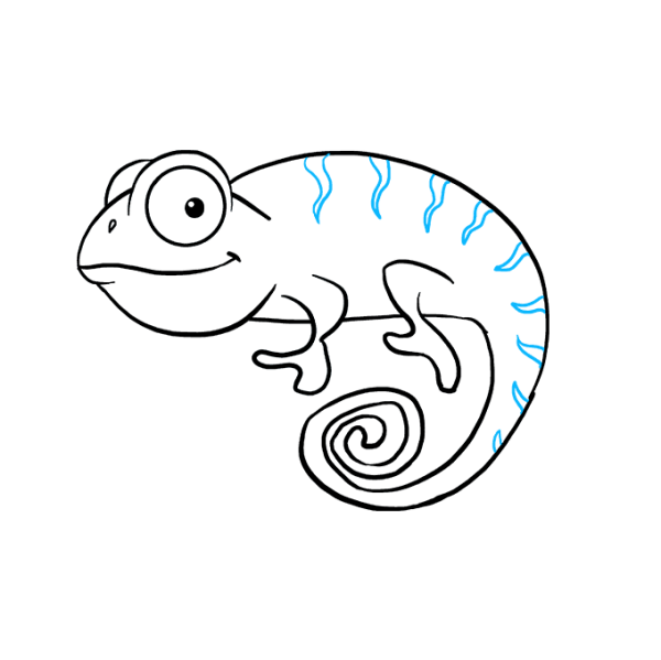 Рисунок хамелеона легко