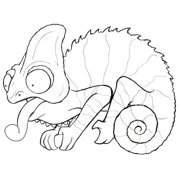 Хамелеон рисунок карандашом