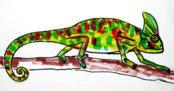 Иллюстрация на тему хамелеон легкие