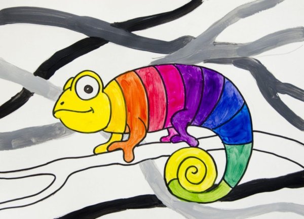 Изо 1 класс хамелеон