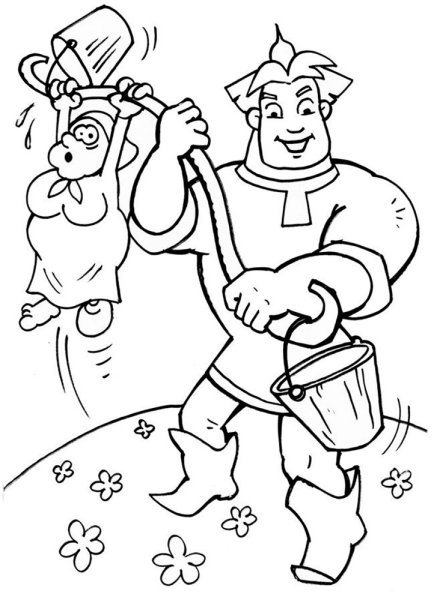 Три богатыря алёша Попович поэтапно