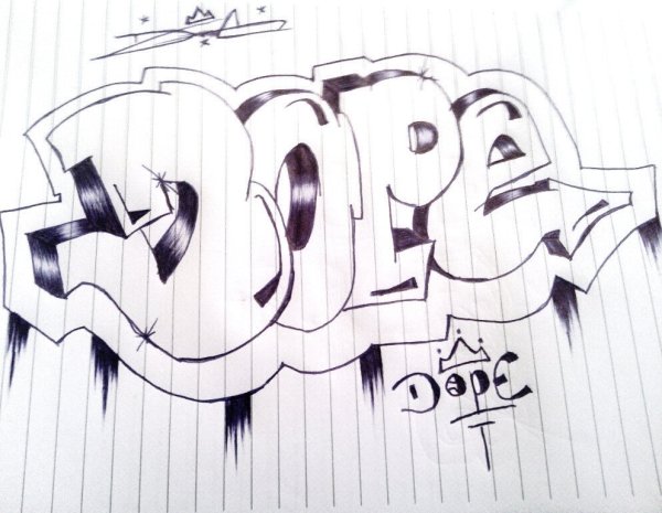 Легкое граффити рисунок