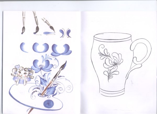 Рисунок на тему Гжель