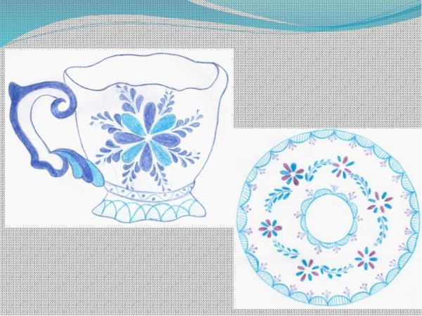 Рисование в стиле Гжель