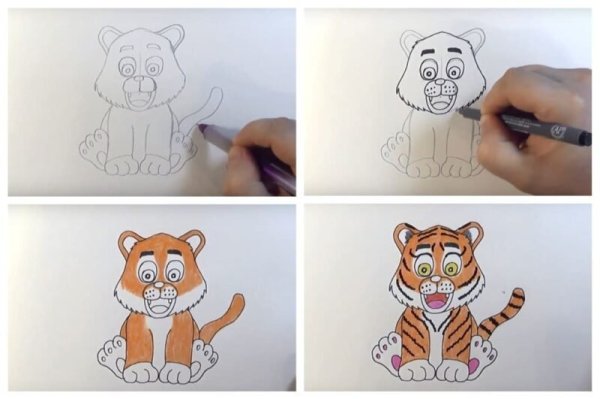 Рисунок тигра карандашом