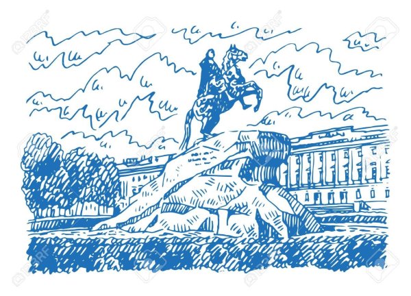 Медный всадник СПБ вектор