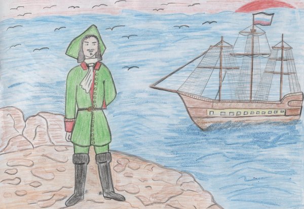 Рисунок на тему Петр 1