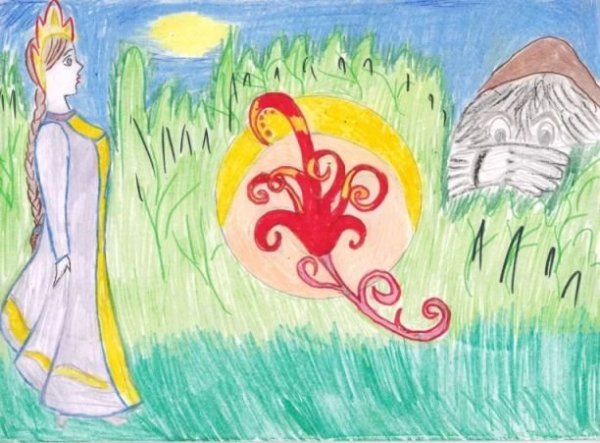 Рисунок к сказке Аленький цветочек