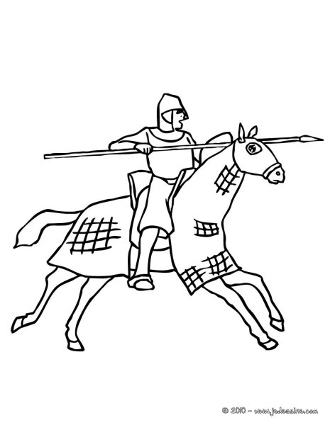 Рыцари. Детская раскраска