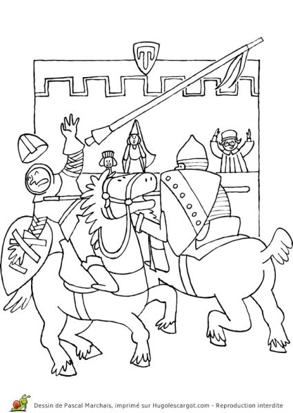 Рисунок на тему Рыцарский турнир в цвете