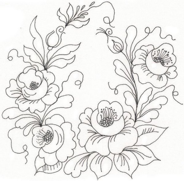 Контурная вышивка на одежде