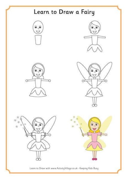 Фея рисунок для детей легкий