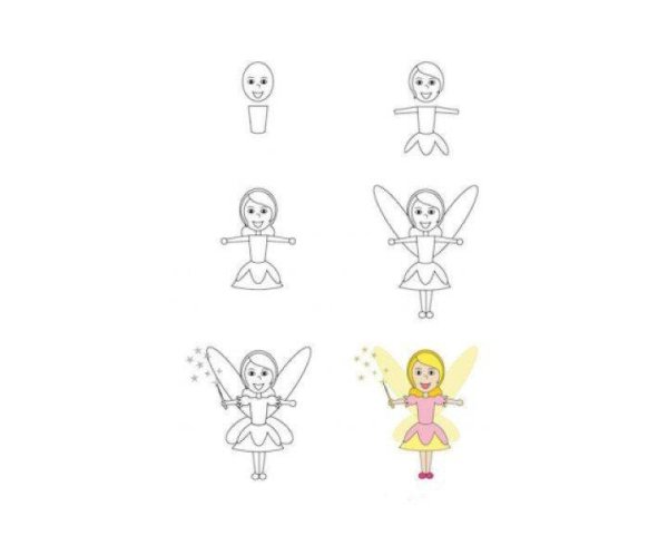 Поэтапное рисование феи