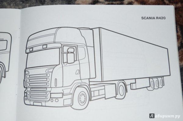 Раскраска тягач Скания r420