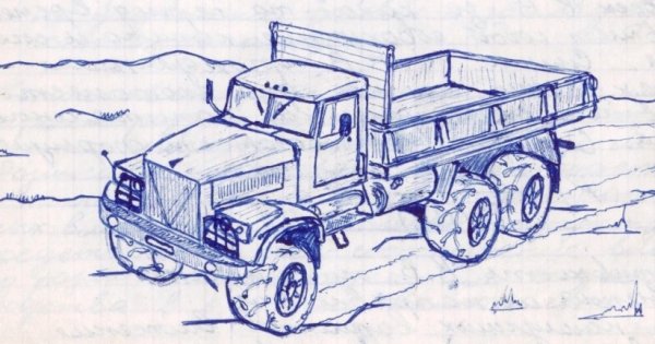 КАМАЗ тягач срисовка