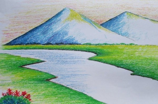 Поэтапное рисование гор