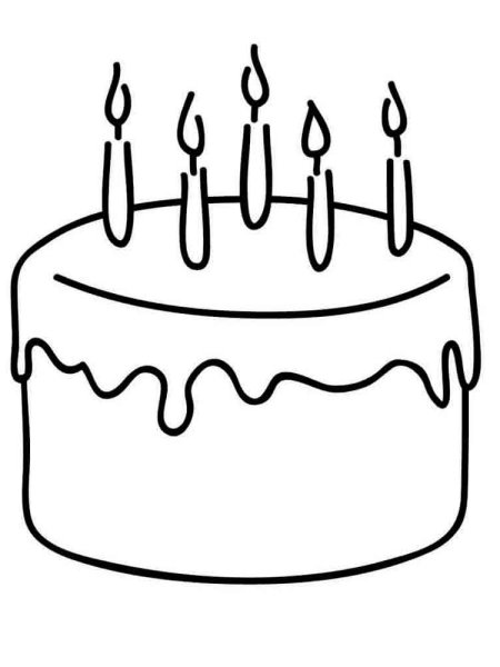 Торт раскраска для детей