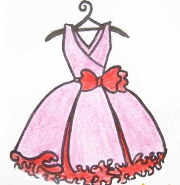 Платье нарисованное для детей легкие