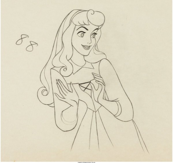 Спящая красавица карандашом