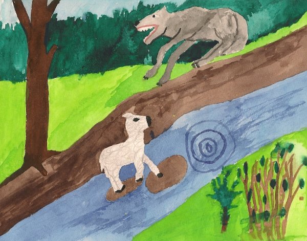 Крылов волк и ягненок