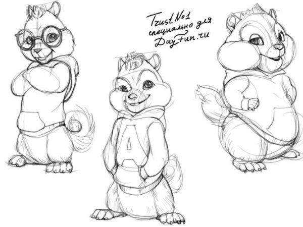 Элвин и бурундуки раскраска