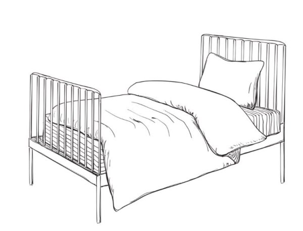 Кровать карандашом