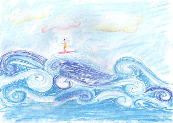 Детский рисунок море