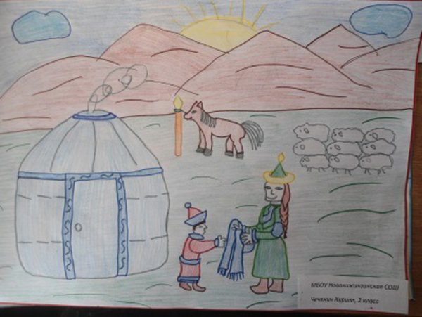 Рисунки к празднику Сагаалган