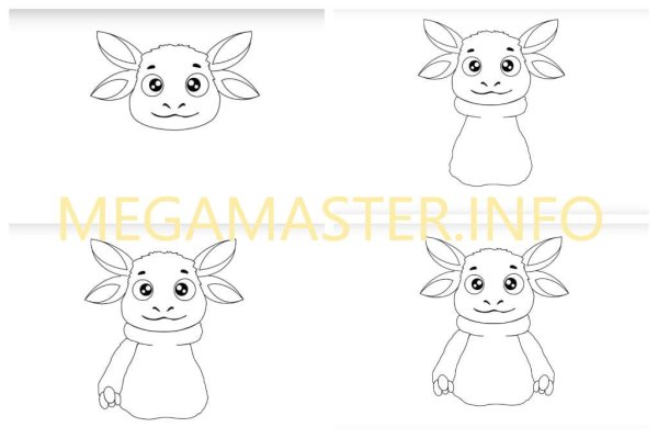 Нарисовать Лунтика поэтапно