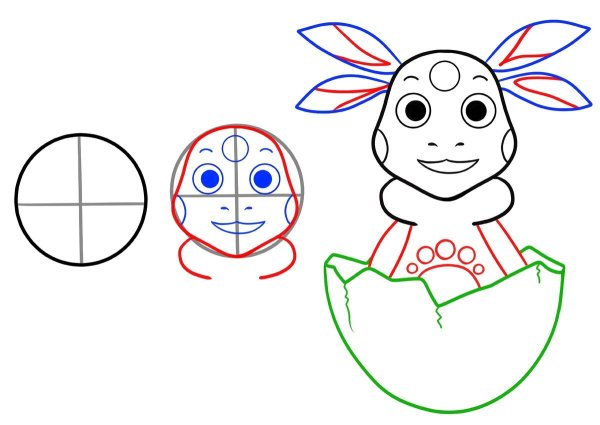 Лунтик для срисовки