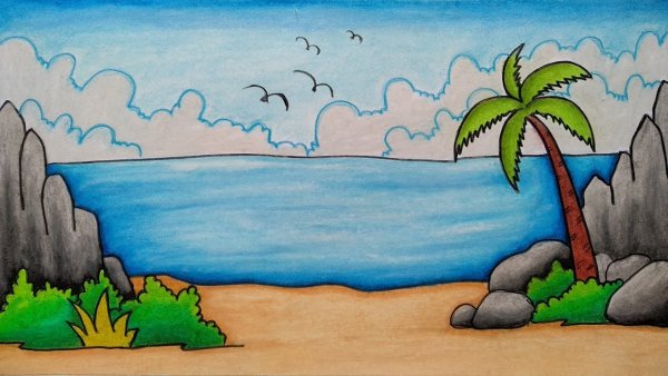 Нарисовать море