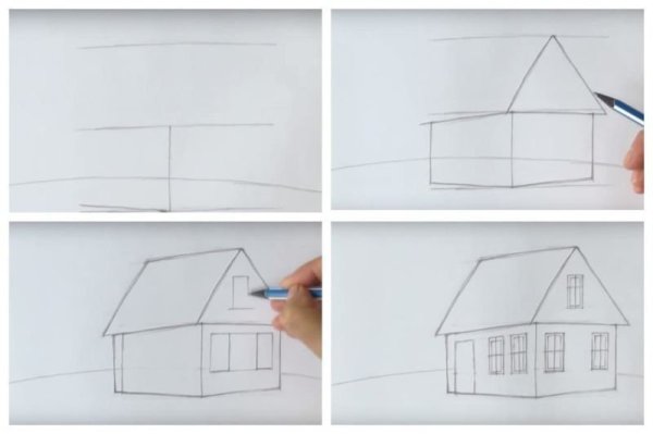 Старинный дом карандашом