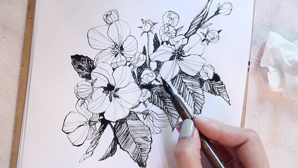 Черно белые рисунки в японском стиле