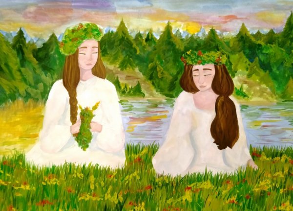 Хоровод на Ивана Купала рисунок