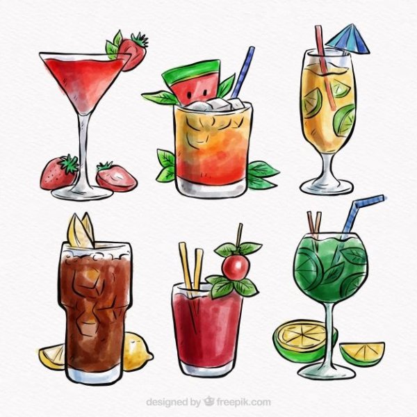 Коктейль акварель