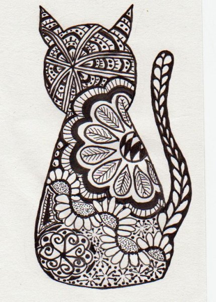 Зентангл кошка
