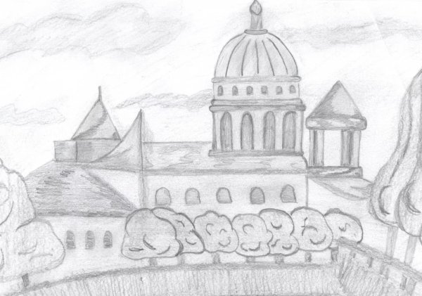 Исторический пейзаж рисунок