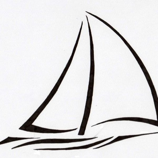 Яхта тату эскиз