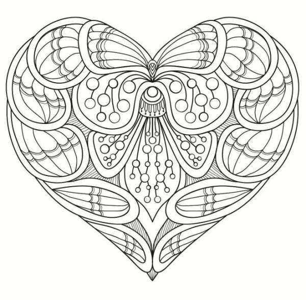 Раскраска антистресс сердечко