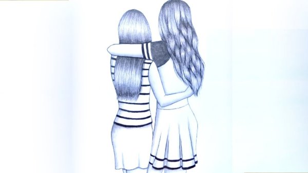 Рисунки карандашом подруги