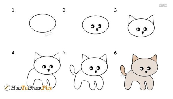 Рисунок кошки для срисовки