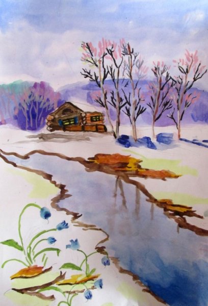 Наступление весны рисунок