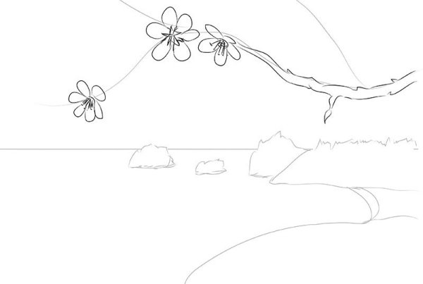 Весна рисунок карандашом