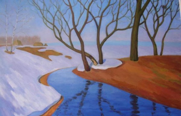 Весенний пейзаж легко