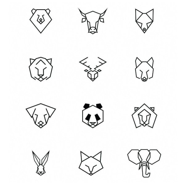 Геометрические животные простые