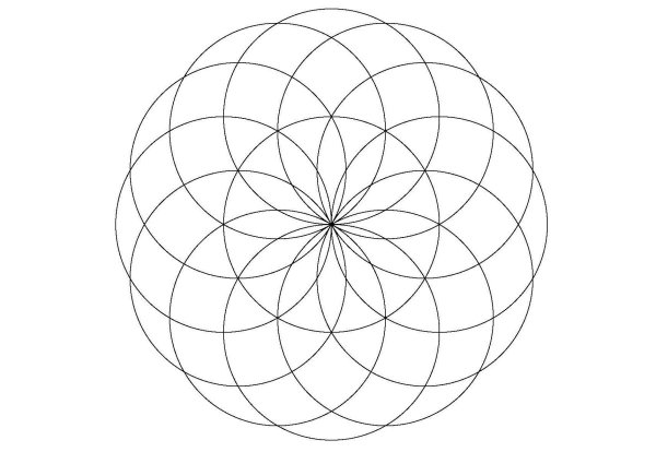 Цветок циркулем